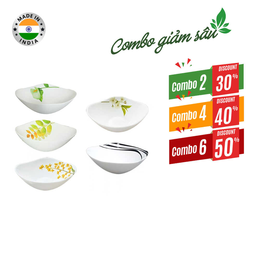 Combo giá tốt-Tô thủy tinh vuông nhỏ Diva Laopala 145