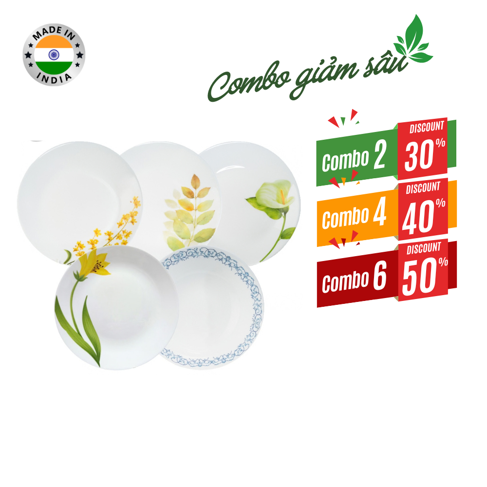 Combo giá tốt-Đĩa thủy tinh tròn lớn Diva Laopala 270