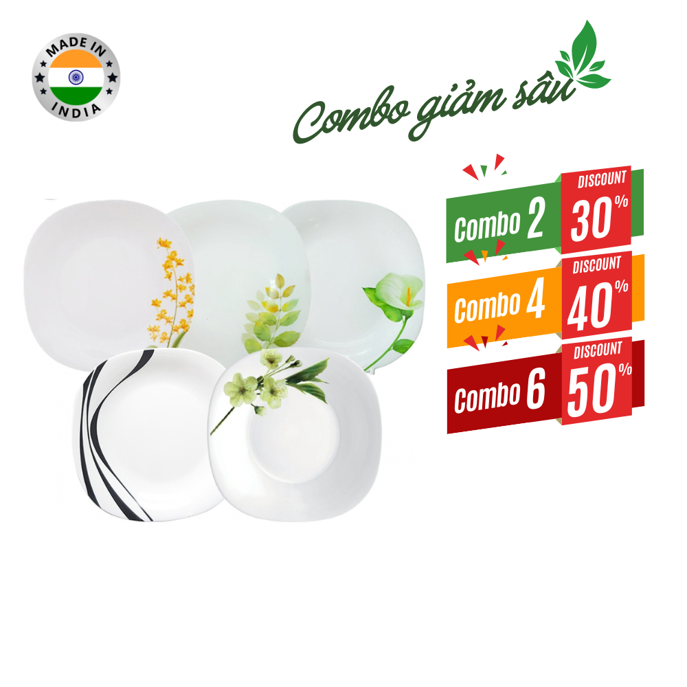 Combo giá tốt-Đĩa thủy tinh vuông lớn Diva Laopala 278
