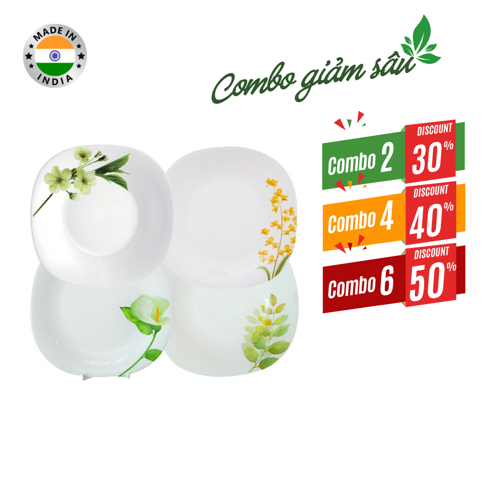 Combo giá tốt-Đĩa thủy tinh vuông lớn Diva Laopala 325