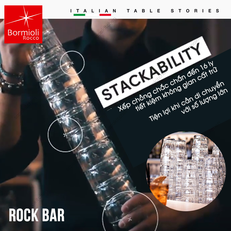 Ly thủy tinh chịu nhiệt Rock bar 37 cl xanh bạc hà