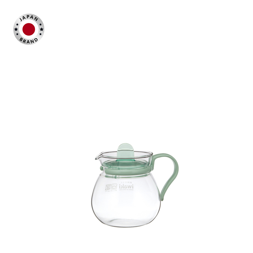 Bình trà thủy tinh chịu nhiệt Iwaki 400ml xanh lá