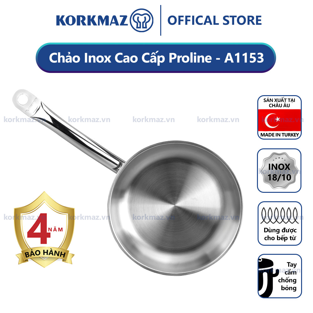 Chảo inox bếp từ cao cấp Korkmaz Proline 24cm - A1153