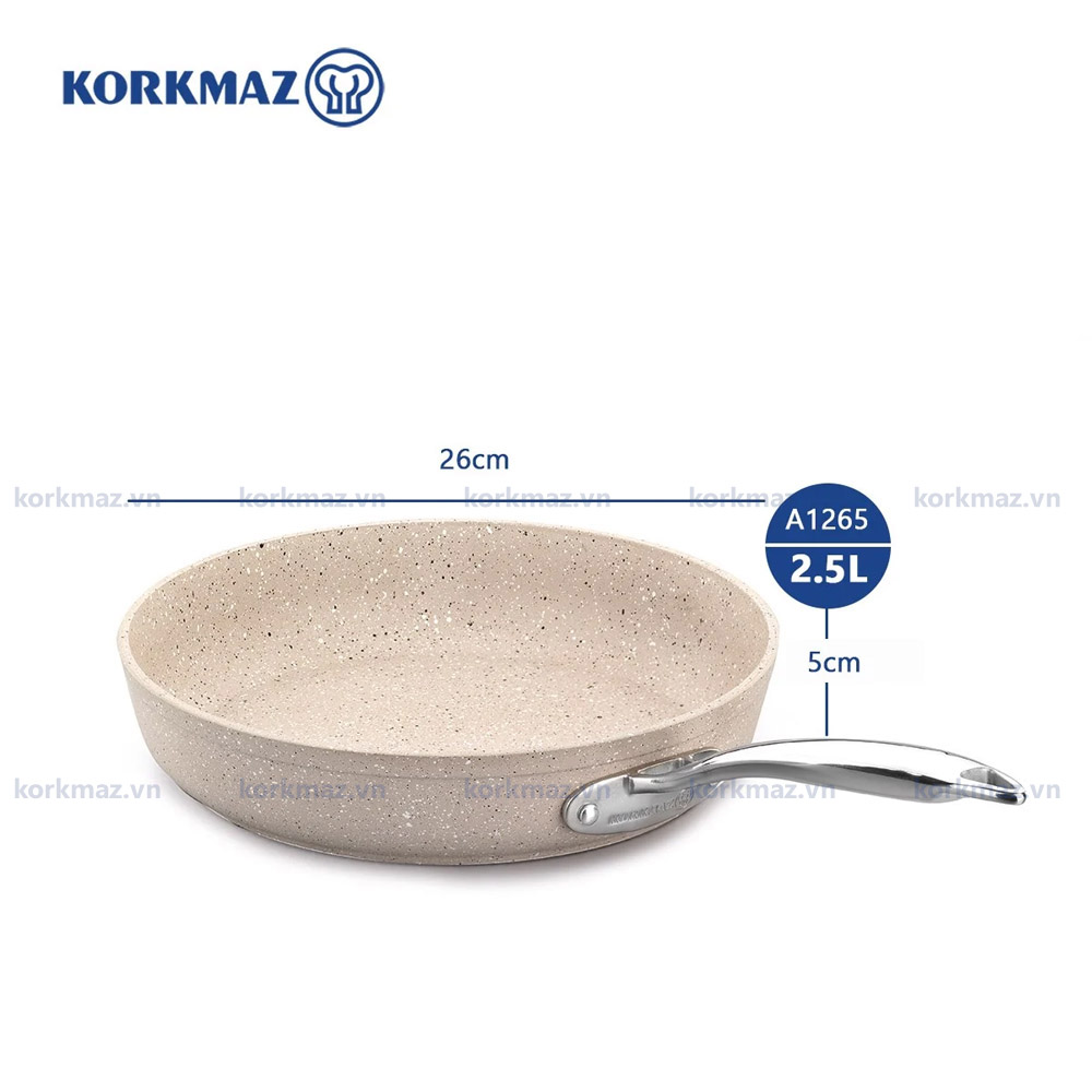 Chảo chống dính bếp từ Korkmaz Granita 2.5 lít - Ø26cm - A1265