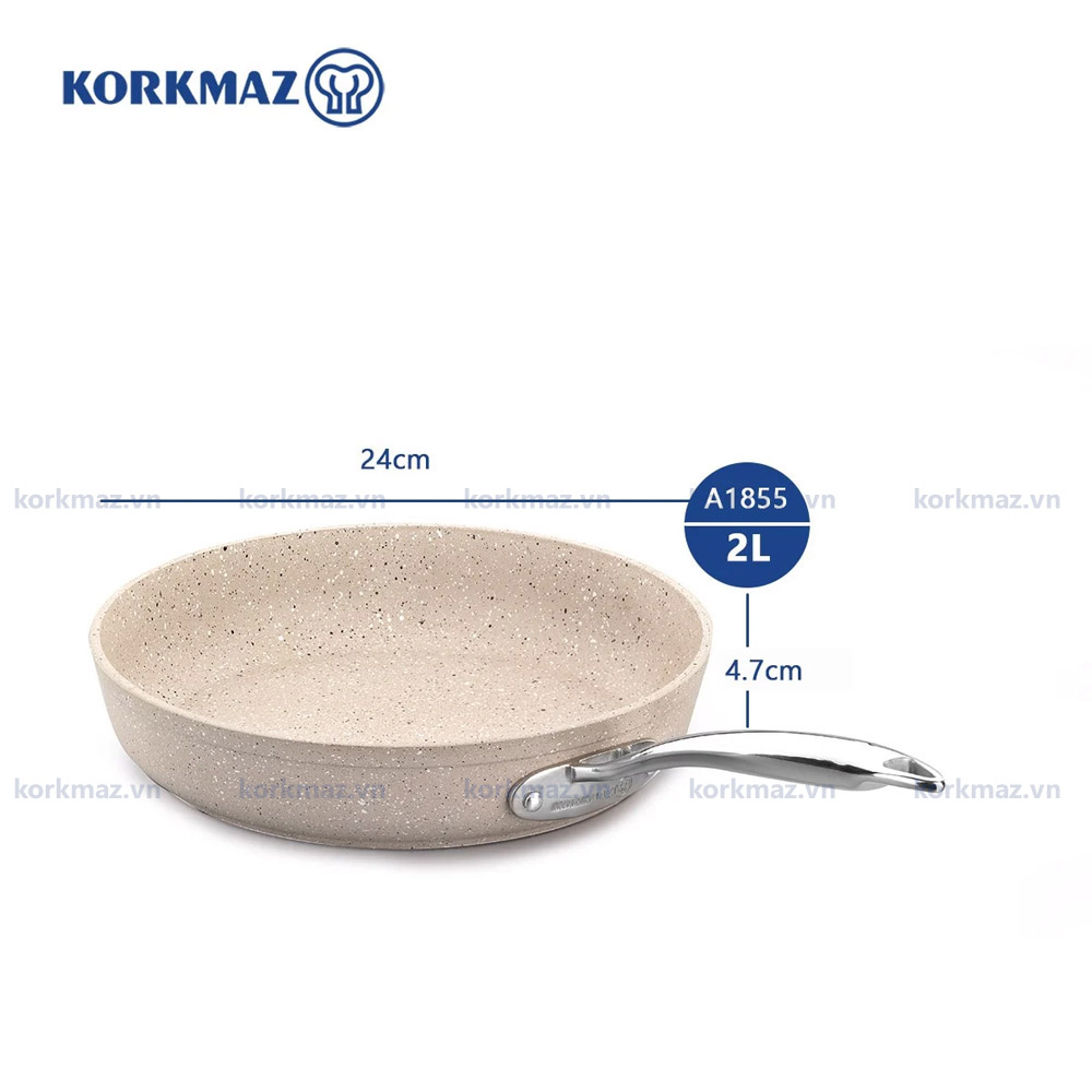 Chảo chống dính bếp từ Korkmaz Granita 2 lít - Ø24cm - A1855