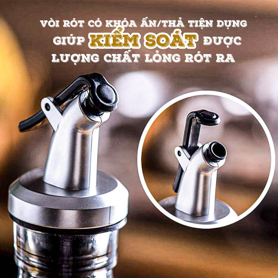 Chai rót gia vị thủy tinh vuông 500ml - SAPATA