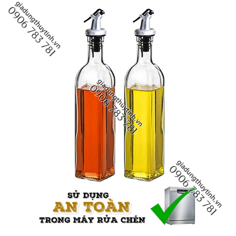 Combo 2 chai rót gia vị thủy tinh vuông 250ml - SAPATA