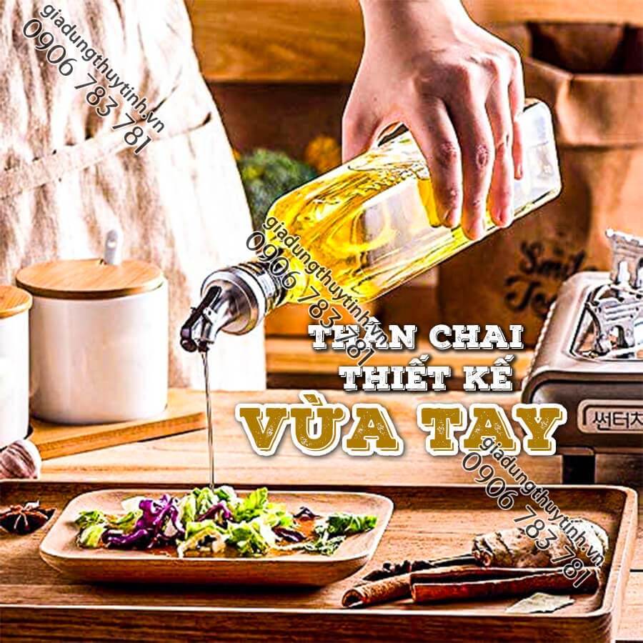 Combo 4 chai rót gia vị thủy tinh vuông CB04003 - SAPATA