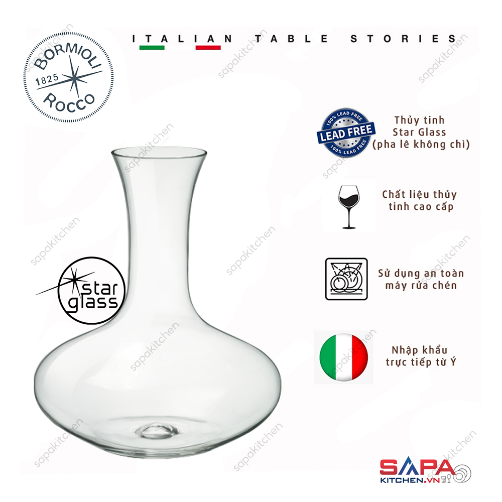 Bình rót rượu thủy tinh, decanter Electra 1.6L