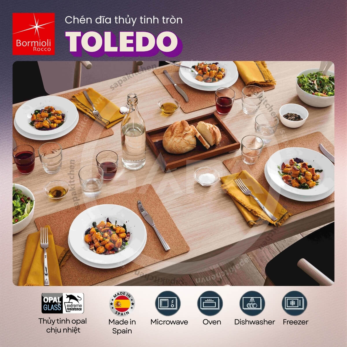 Toledo đĩa soup thủy tinh 23 - Bormioli Rocco