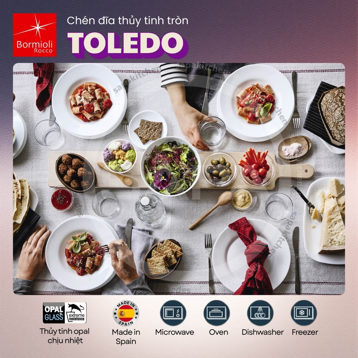 Tô thủy tinh tròn lớn Toledo 23 cm
