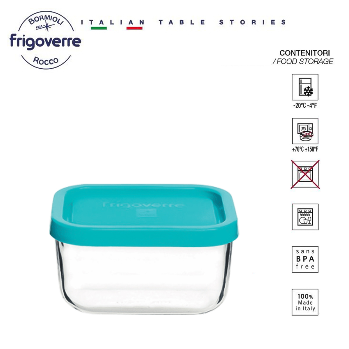 Hộp thủy tinh trữ đông Frigoverre chữ nhật 13x10 - 400ml