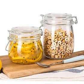 Hũ thủy tinh tròn nắp cài inox 0.5L - SAPATA