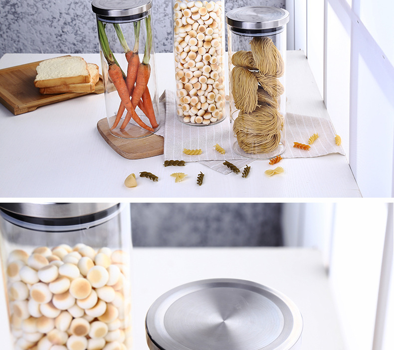 Hũ thủy tinh tròn nắp inox hít kín hơi 1.5L - SAPATA