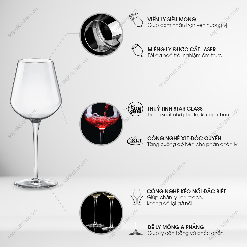 Ly rượu thủy tinh pha lê cao cấp Inalto XL 64cl