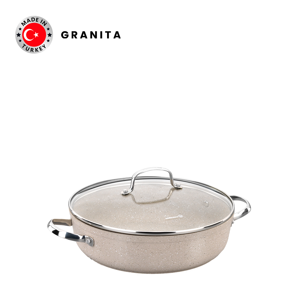 Nồi chống dính bếp từ cao cấp Korkmaz Granita thân thấp 2.5 lít - Ø24x6.5cm - A1854