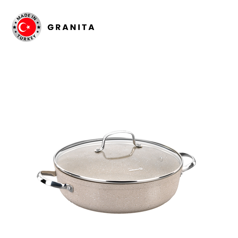 Nồi chống dính bếp từ cao cấp Korkmaz Granita thân thấp 2.5 lít - Ø24x4.5cm - A1854