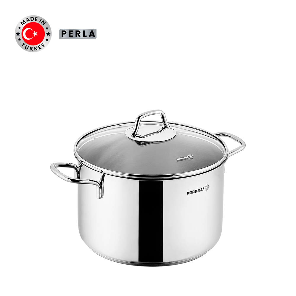Nồi nấu bếp từ inox cao cấp Korkmaz Perla 7.8 lít thân cao - Ø24x17cm - A2699