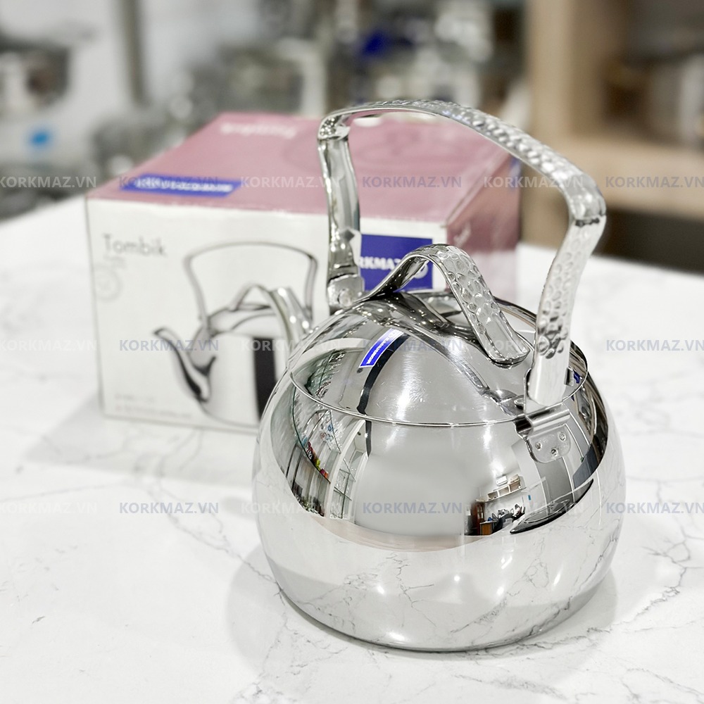 Ấm inox cao cấp Korkmaz Tombik 1 lít - Ø14x11cm - A092