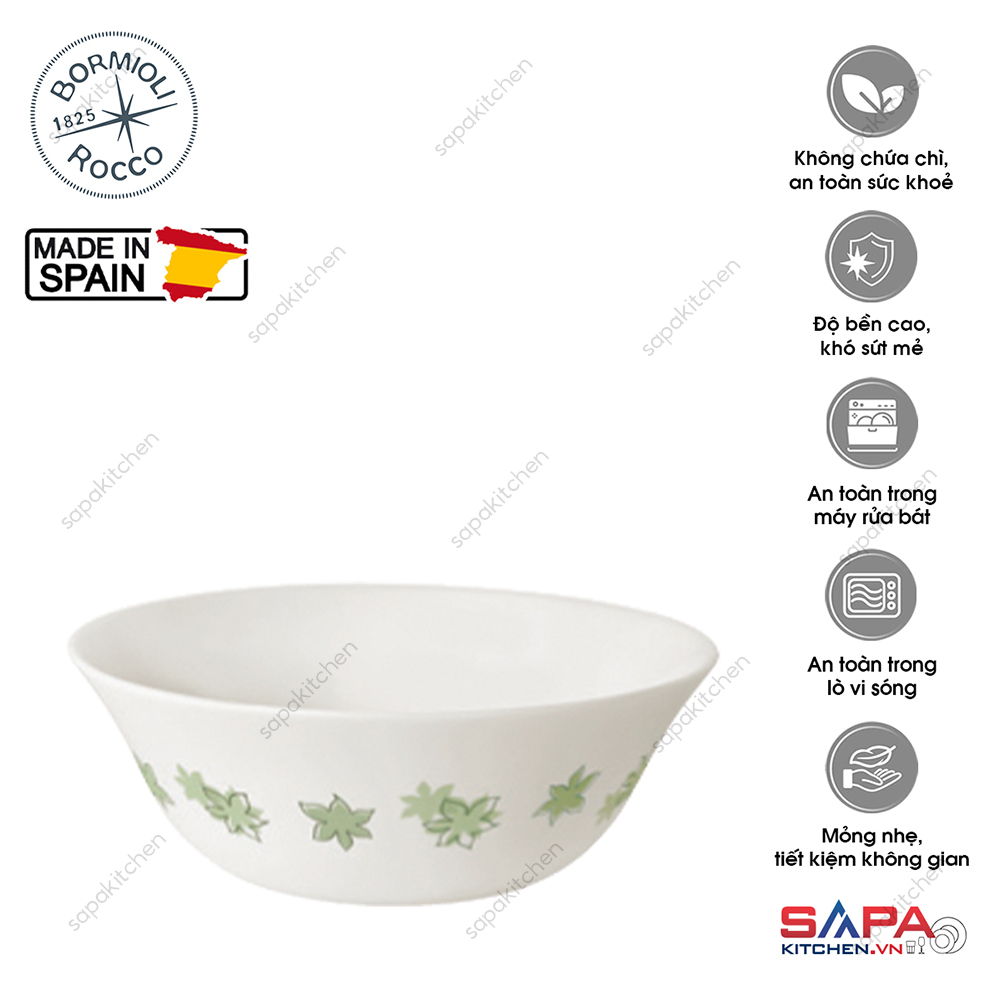 Tô thủy tinh tròn nhỏ Moon Dream Green 14 cm