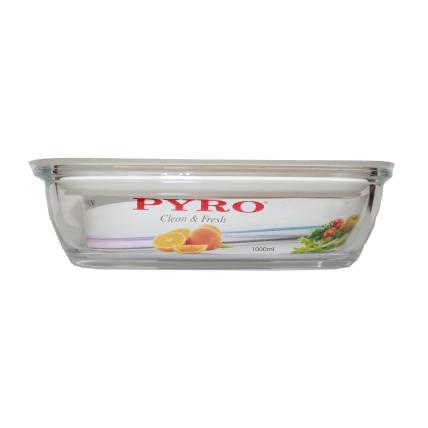 Khay nướng thủy tinh chịu nhiệt PYRO 1000ml (tặng kèm nắp nhựa)