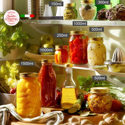 Hũ thủy tinh nắp vặn Quattro 1000ml