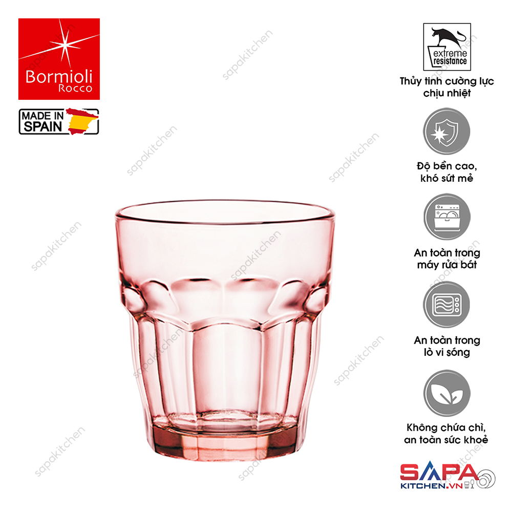 Ly thủy tinh chịu nhiệt Rock bar 27 cl hồng đào