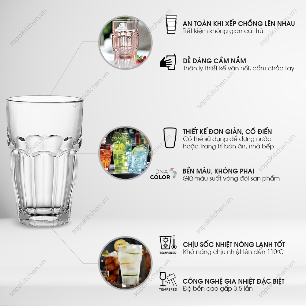 Ly thủy tinh chịu nhiệt Rock bar DOF 39 cl