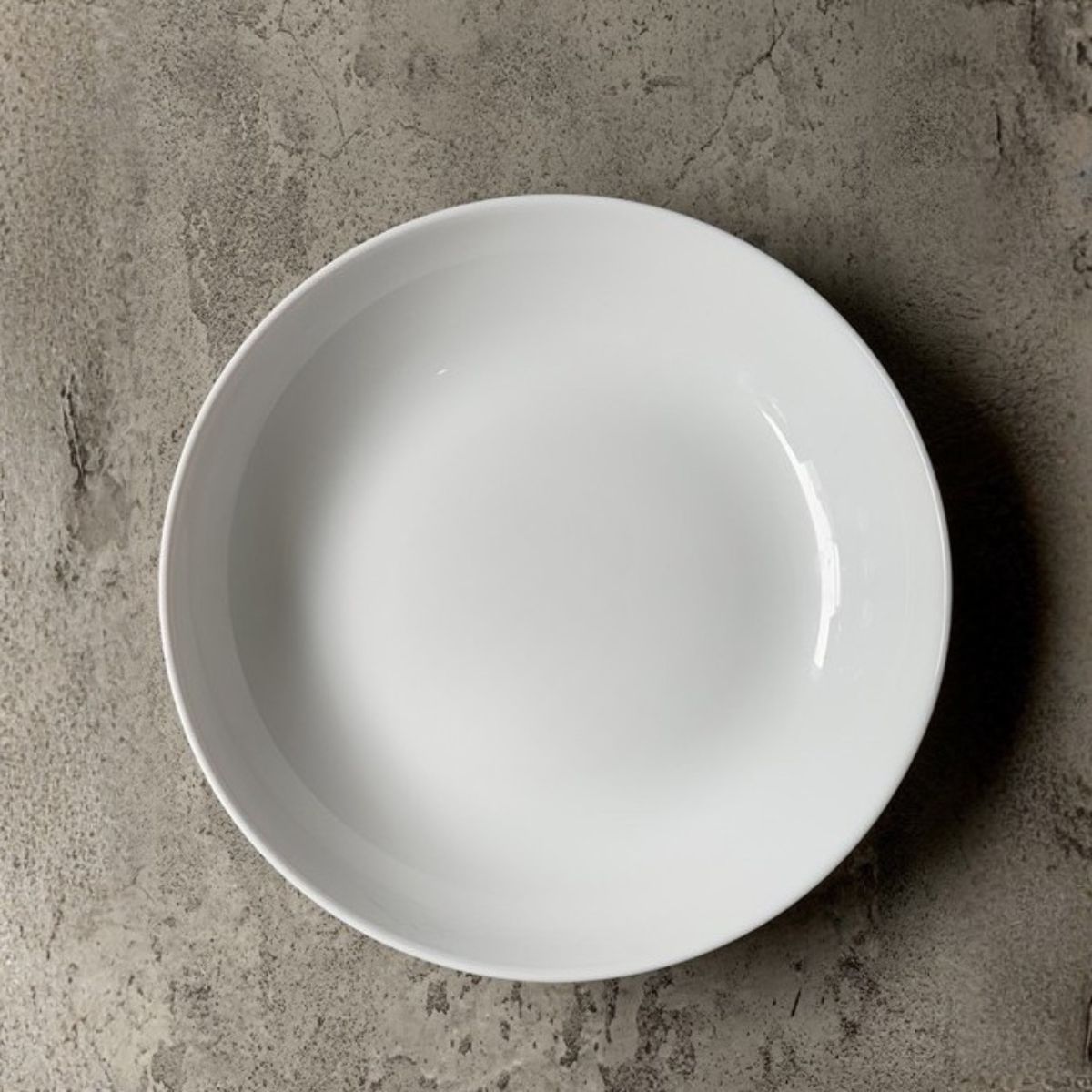 Đĩa soup thủy tinh tròn White moon 22 cm