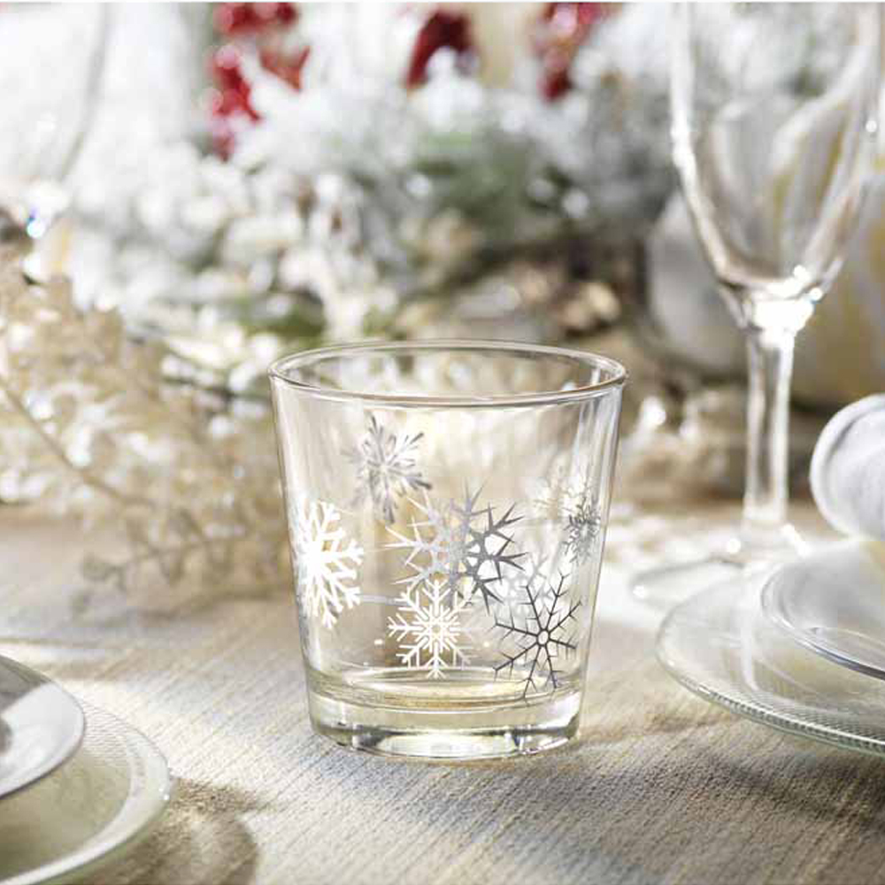 Combo 6 ly thủy tinh hoa tuyết Sestriere Silver 24cl