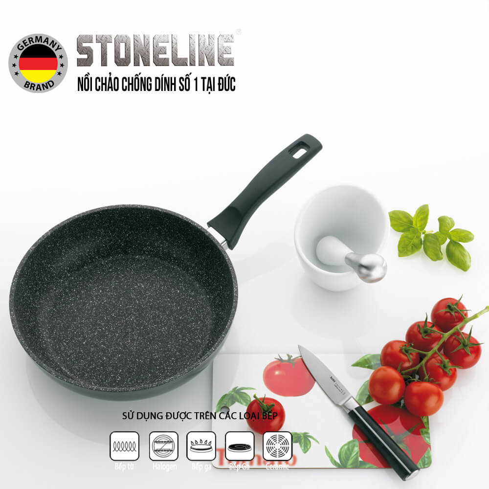 Chảo sâu chống dính phủ đá thiên nhiên Stoneline 24cm