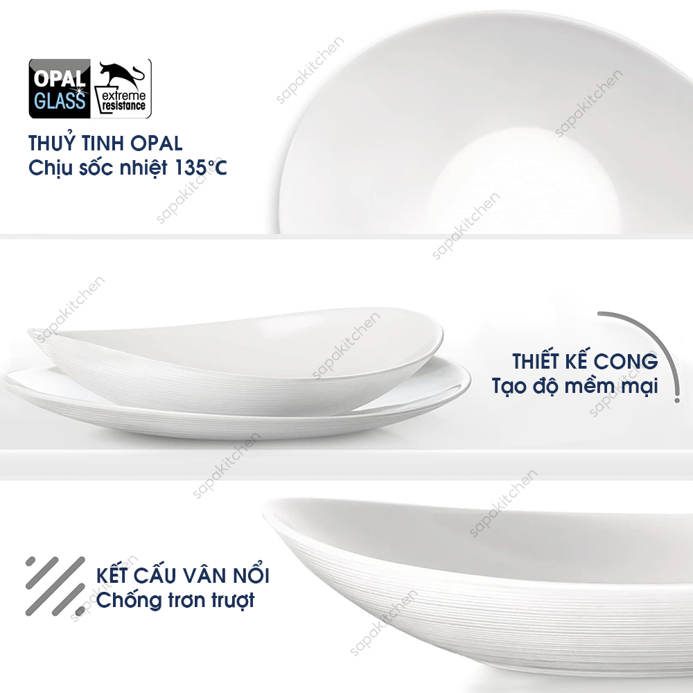 Đĩa soup thủy tinh oval Prometeo 23 x 20 cm