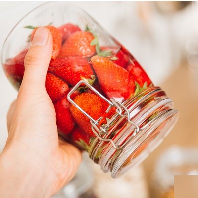Hũ thủy tinh tròn nắp cài inox 1L - SAPATA