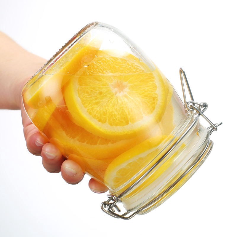 Hũ thủy tinh tròn nắp cài inox 0.75L - SAPATA