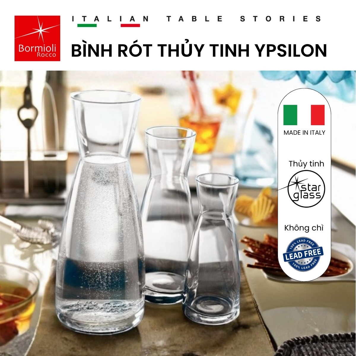 Bình rót thủy tinh Ypsilon 0.25L không nắp