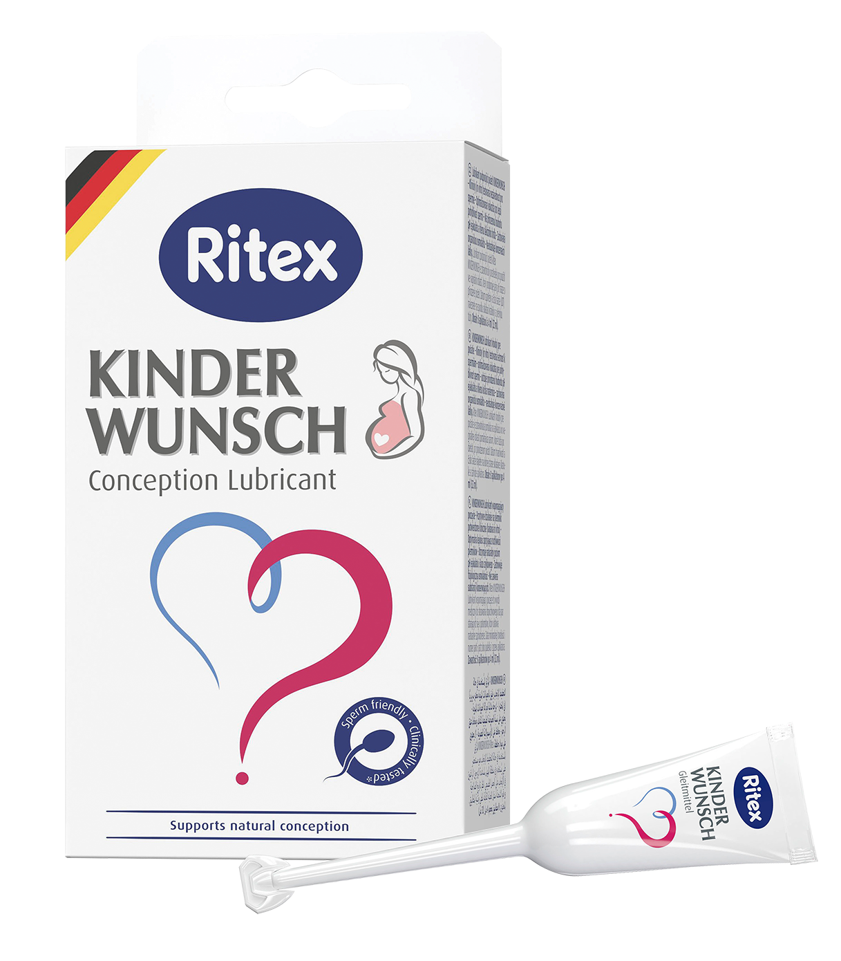 Gel tạo môi trường Ritex Kinder Wunsch - Hỗ trợ thụ thai tự nhiên (Lẻ 4 tuýp) - Tặng kèm  que thử (thử trứng & thử thai)