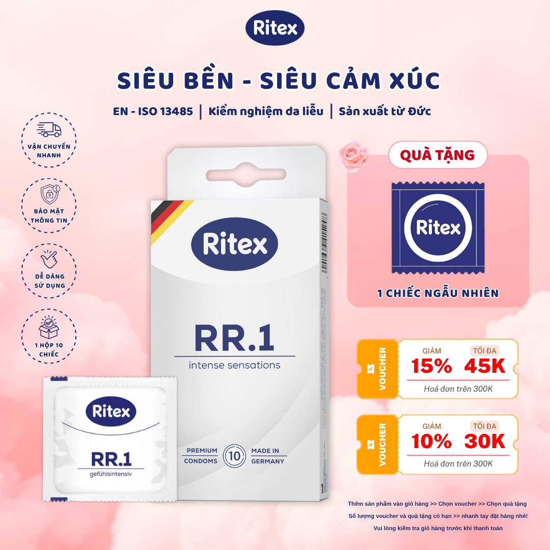 RR1 - CẢM XÚC MÃNH LIỆT (HỘP 10 CHIẾC), TẶNG kèm quà tặng
