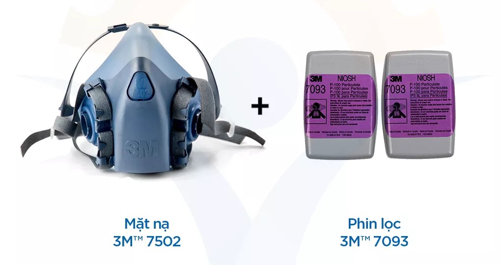 Mặt Nạ Phòng Độc 3M 7502 Kèm Phin 7093