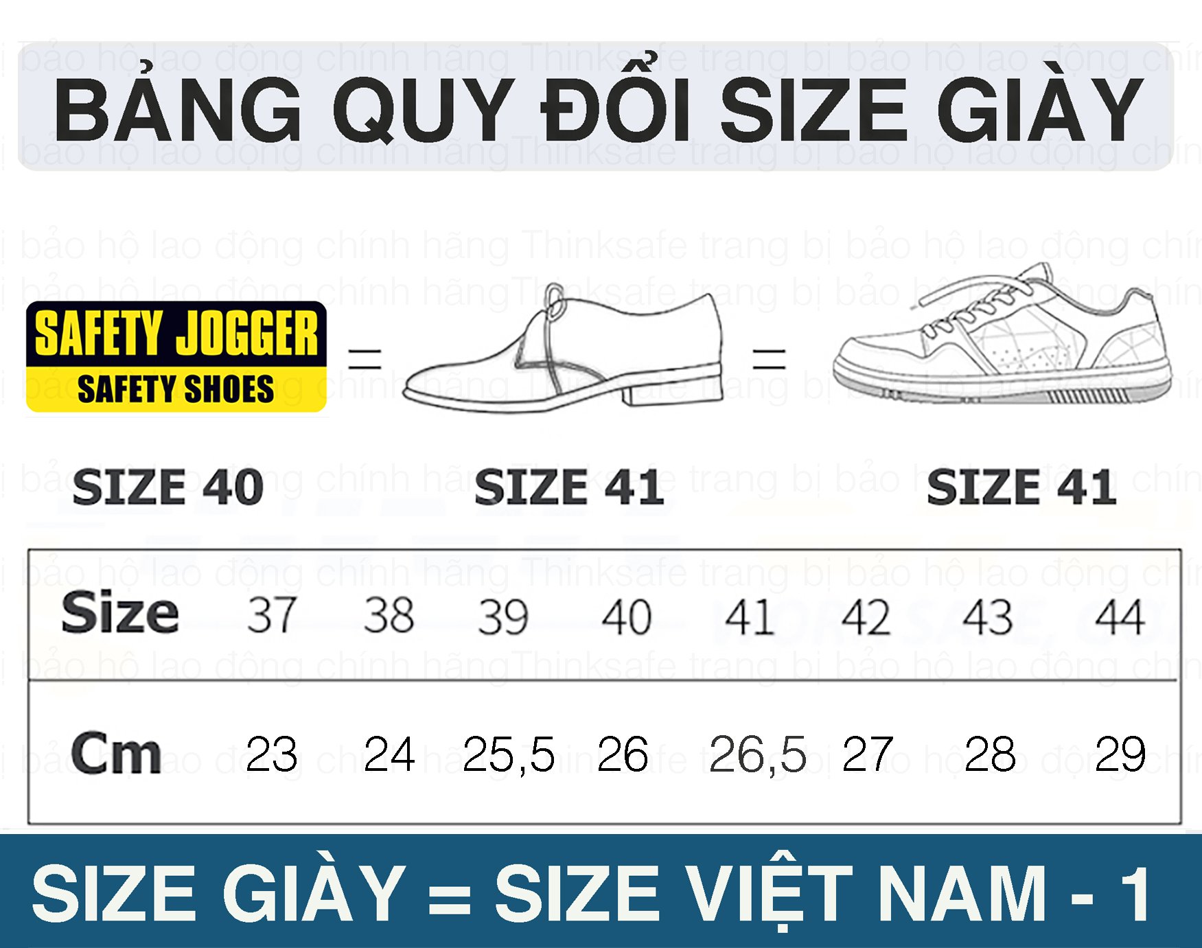 Bảng quy đổi size giày