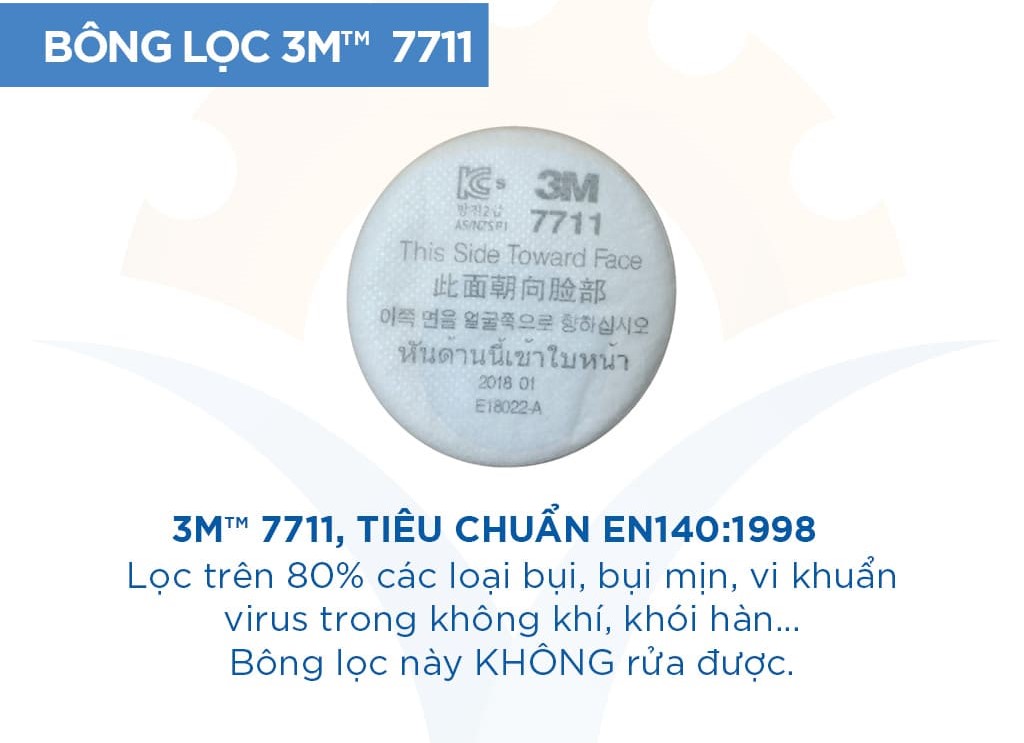 Mặt Nạ Phòng Độc 3M 3200 kèm Phin 3M 3301K | Lọc hơi vô cơ, hoá chất