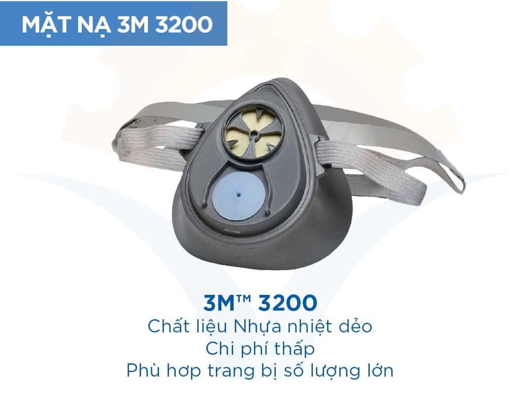 Mặt Nạ Phòng Độc 3M 3200 kèm Phin 3M 3301K | Lọc hơi vô cơ, hoá chất