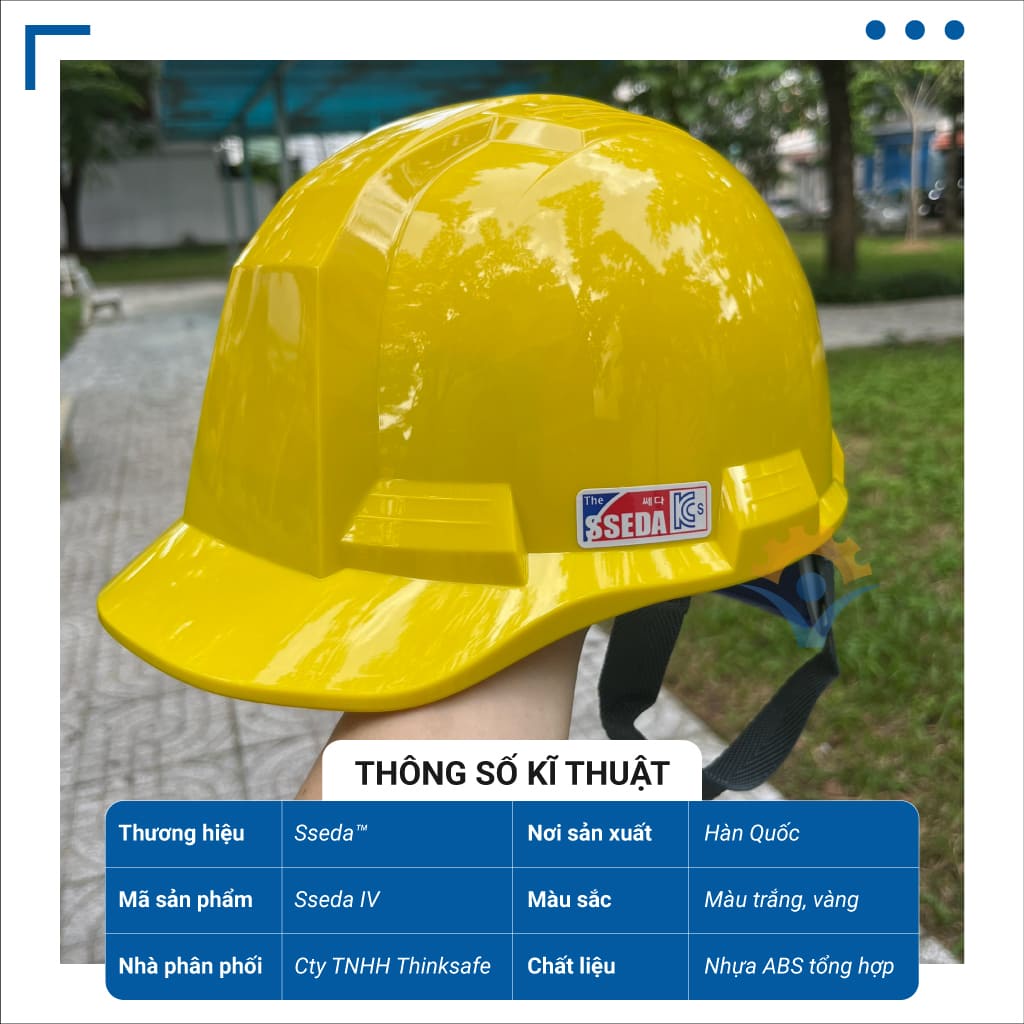 Nón bảo hộ Sseda 4 Hàn Quốc, mũ bảo vệ đầu, chống va đập, có núm vặn - THINKSAFE