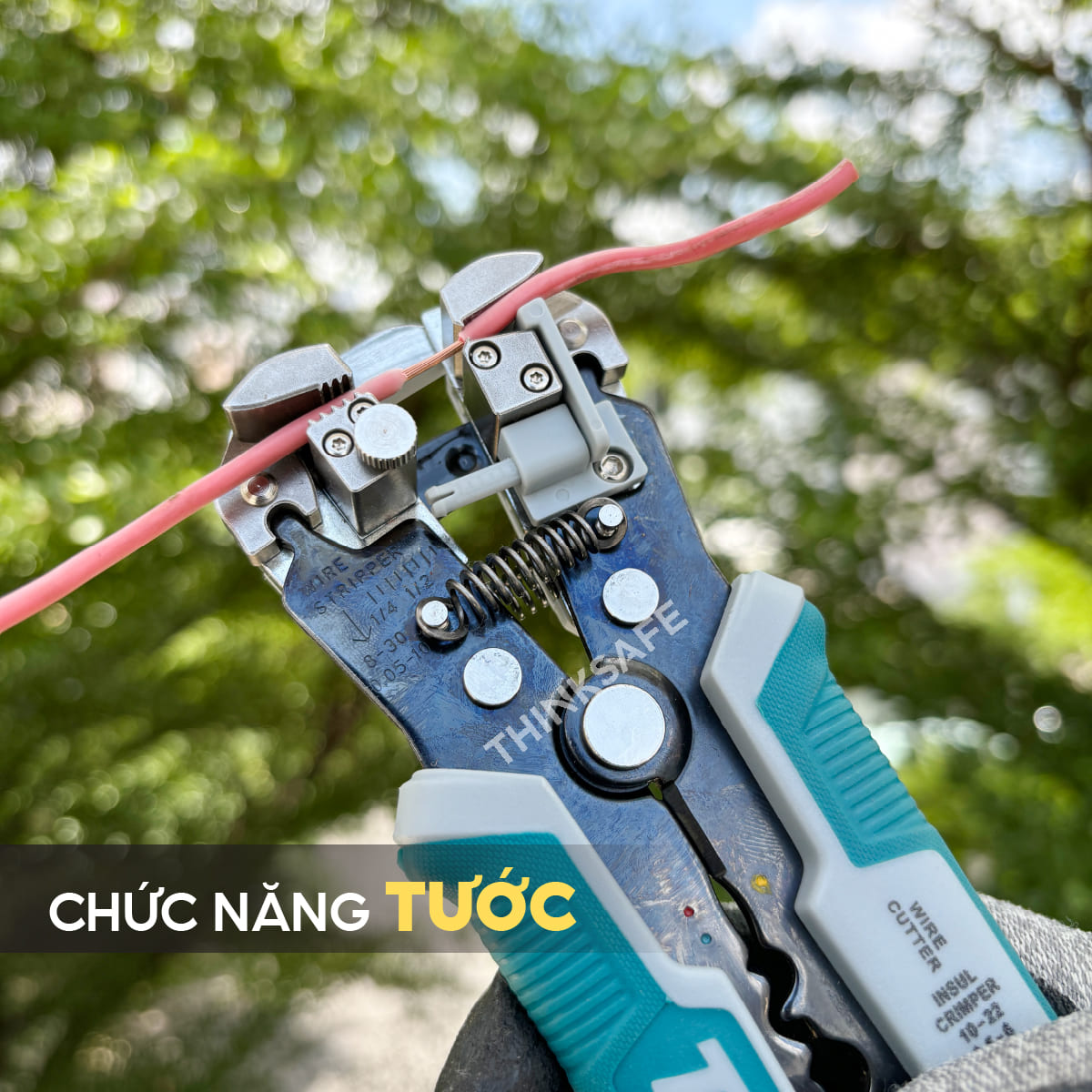 Kìm tuốt dây điện tự động Total THT15246 3 chức năng tuốt cắt uốn dây điện đồng nhôm, kìm điện đa năng - Thinksafe