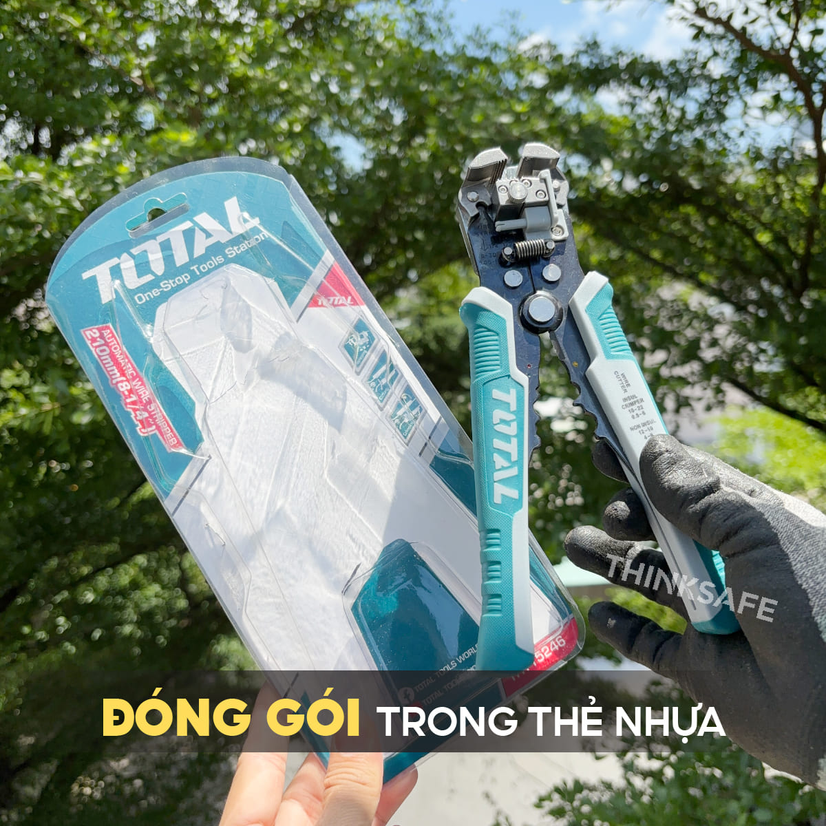 Kìm tuốt dây điện tự động Total THT15246 3 chức năng tuốt cắt uốn dây điện đồng nhôm, kìm điện đa năng - Thinksafe