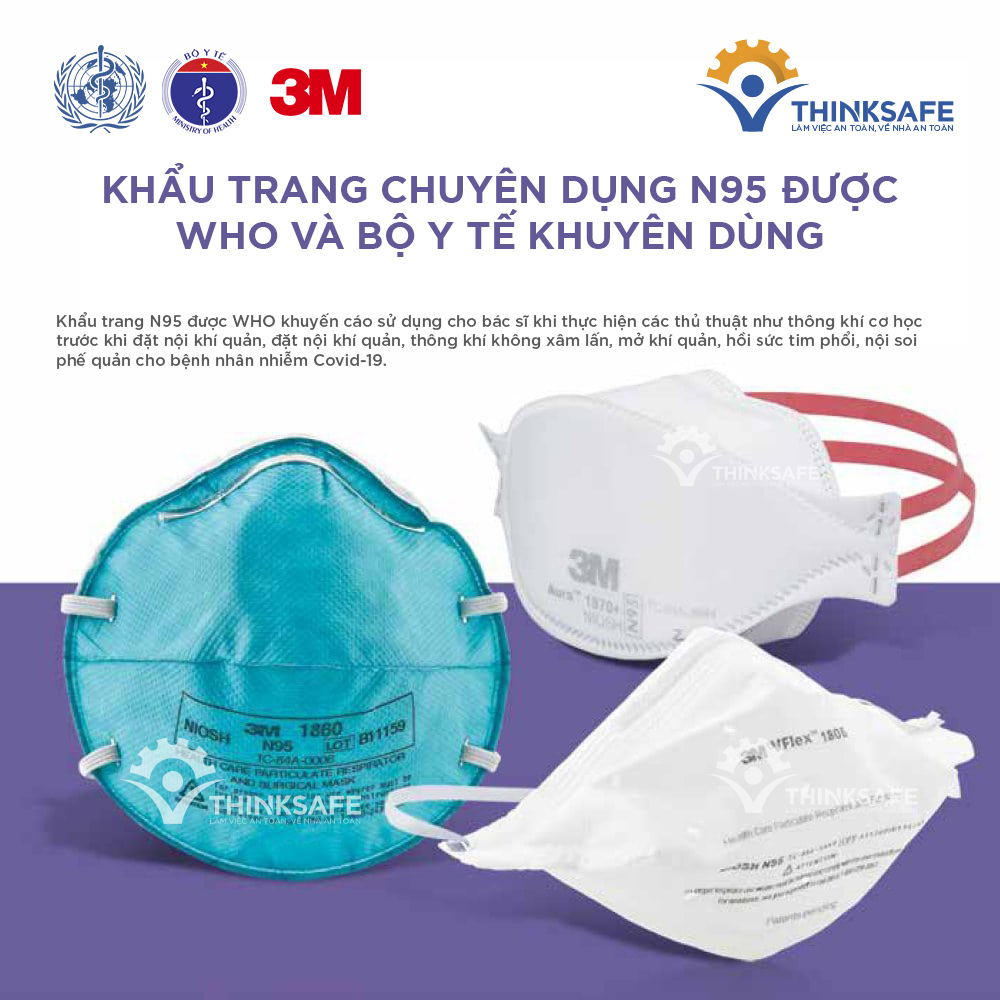 Khẩu Trang N95 3M 1870+ Aura Chính Hãng | Dây Qua Gáy