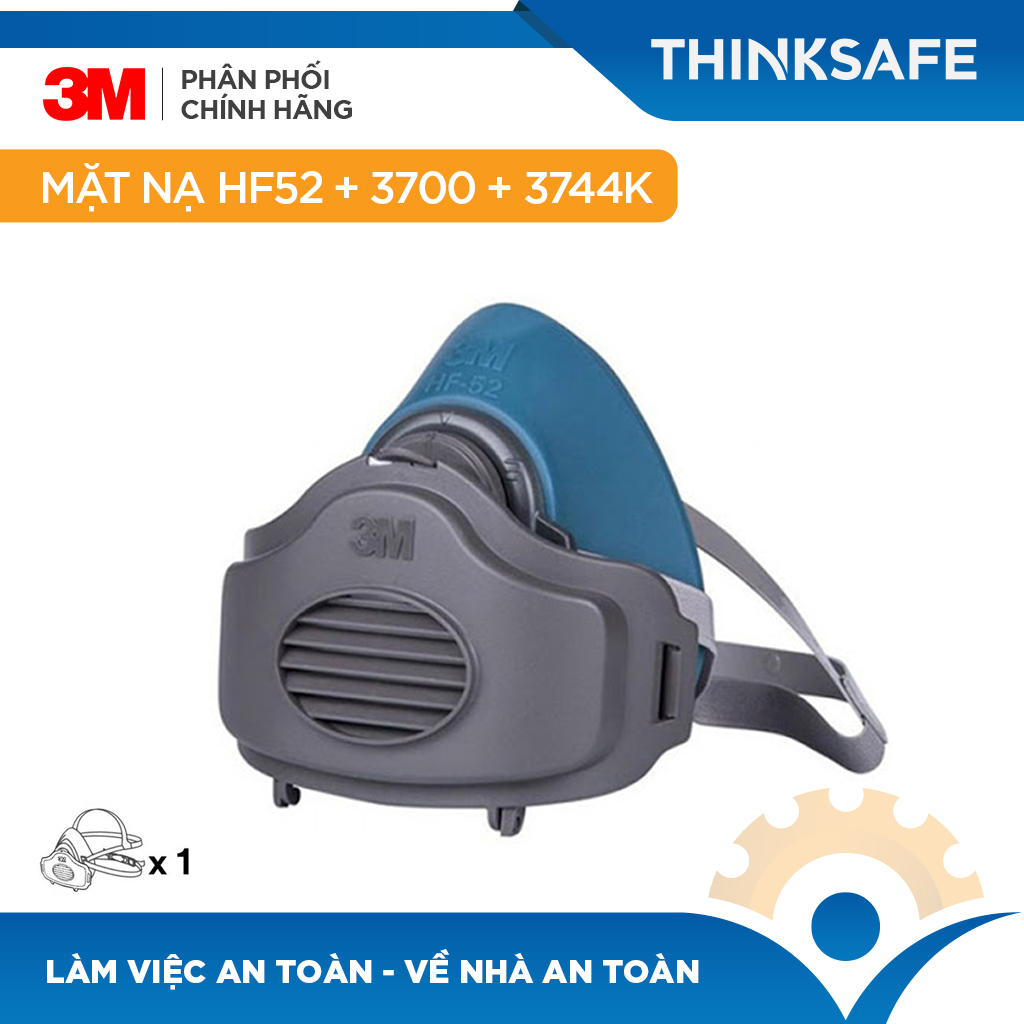 Bộ mặt nạ phòng độc 3M HF52 Kèm Tấm Lọc 3M 3744K| khói hàn và bụi mịn