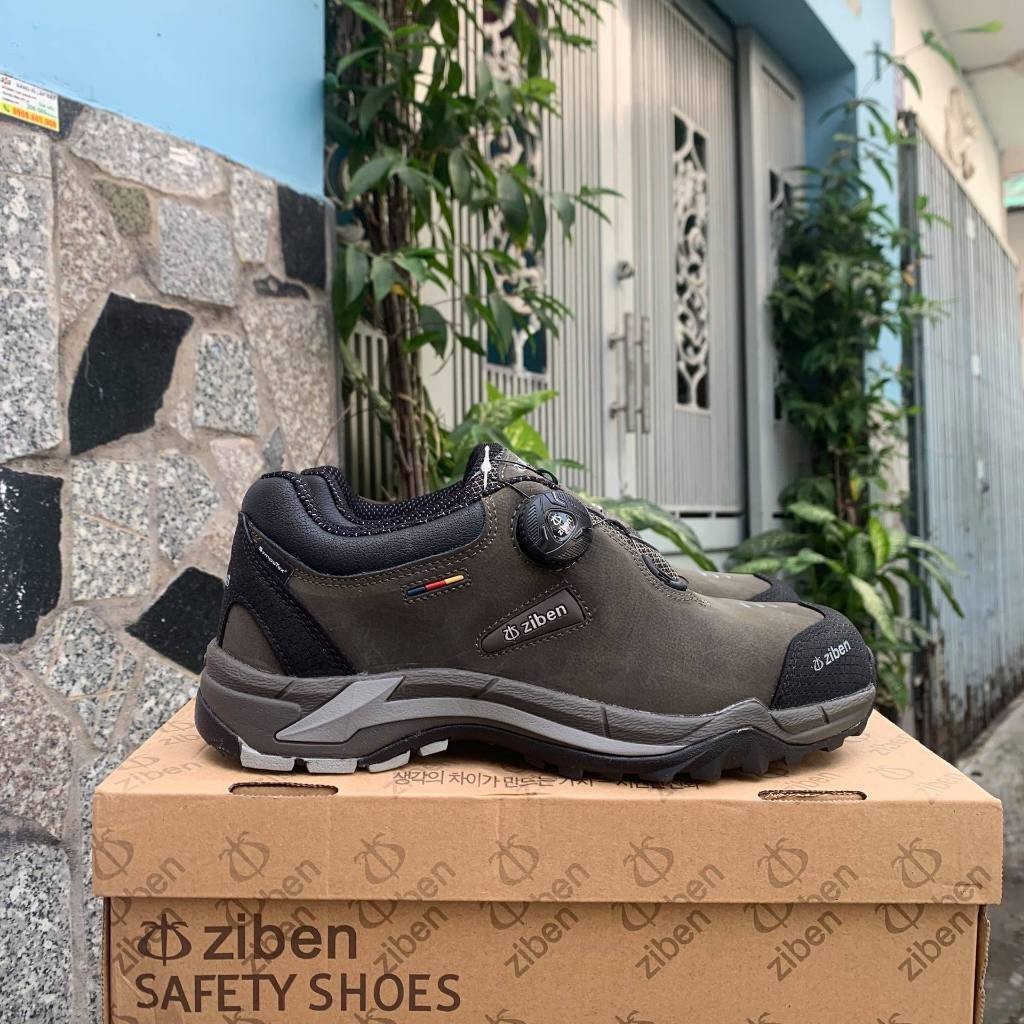 Giày bảo hộ Hàn Quốc Ziben 201 da bò tự nhiên, Chống đâm xuyên, va đập, Chống trơn trượt, chống thấm nước, chính hãng