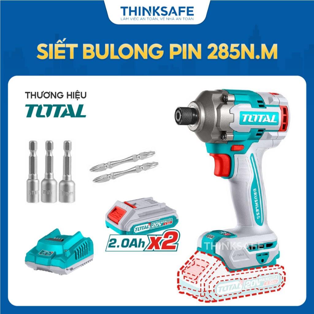 Máy siết vít dùng pin không chổi than TOTAL TIRLI2028, momen xoắn cực đại 285Nm, 3 tốc độ điều chỉnh