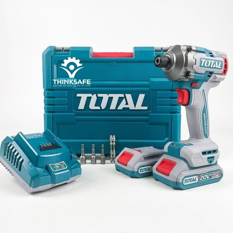 Máy siết vít dùng pin không chổi than TOTAL TIRLI2028, momen xoắn cực đại 285Nm, 3 tốc độ điều chỉnh