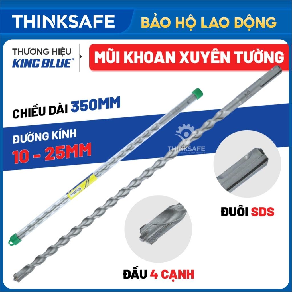 Mũi Khoan Xuyên Tường 4 Cạnh chuôi gài KingBlue KBL4 đường kính 10-25mm, dài 350mm Mũi khoan bê tông
